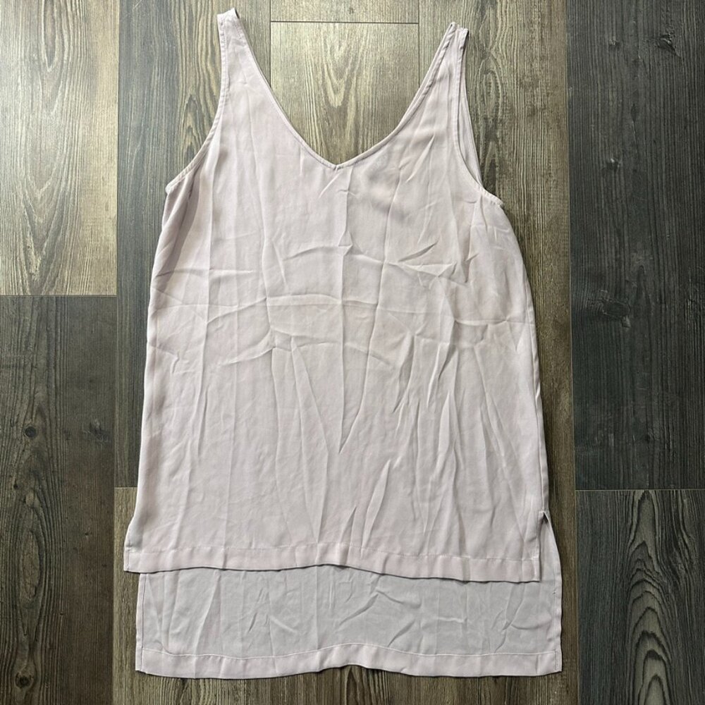 Sheer Tank Womens Small Dusty Pink High Low Flowing Romantic Leisure Tildon